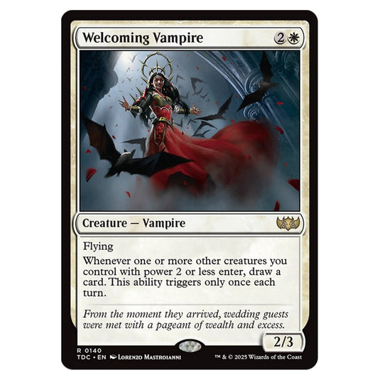 Welcoming Vampire 0140 card from the Magic The Gathering set Tarkir: Dragonstorm Commander