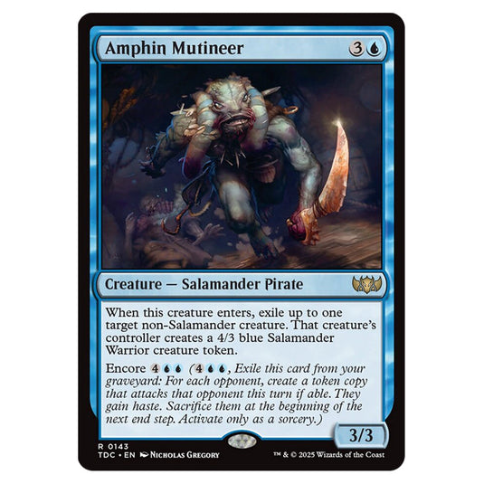 Amphin Mutineer 0143 card from the Magic The Gathering set Tarkir: Dragonstorm Commander