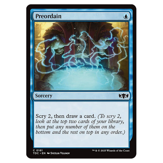 Preordain 0161 card from the Magic The Gathering set Tarkir: Dragonstorm Commander