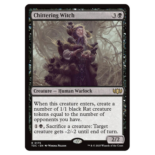 Chittering Witch 0175 card from the Magic The Gathering set Tarkir: Dragonstorm Commander