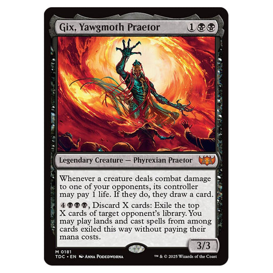 Gix, Yawgmoth Praetor 0181 card from the Magic The Gathering set Tarkir: Dragonstorm Commander