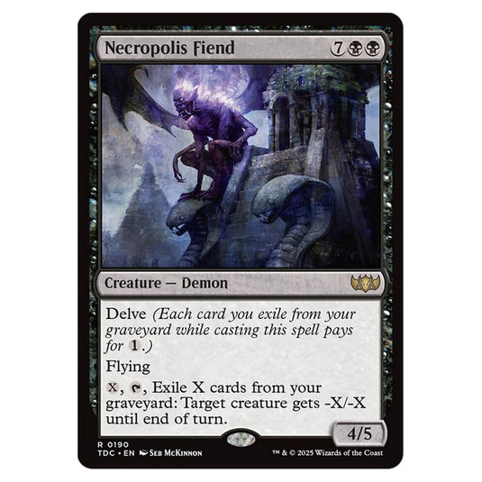 Necropolis Fiend 0190 card from the Magic The Gathering set Tarkir: Dragonstorm Commander