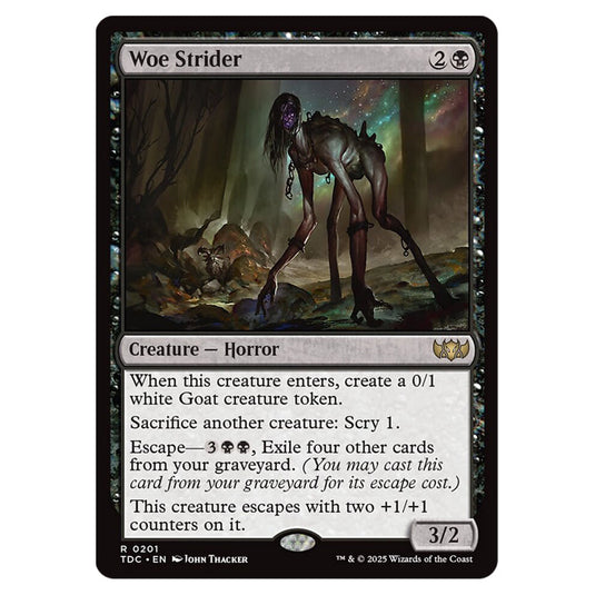 Woe Strider 0201 card from the Magic The Gathering set Tarkir: Dragonstorm Commander