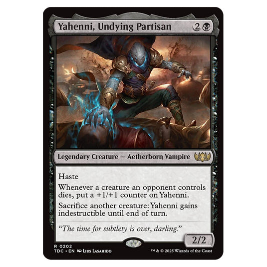 Yahenni, Undying Partisan 0202 card from the Magic The Gathering set Tarkir: Dragonstorm Commander