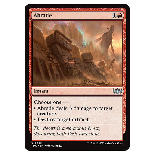 Abrade 0203 card from the Magic The Gathering set Tarkir: Dragonstorm Commander