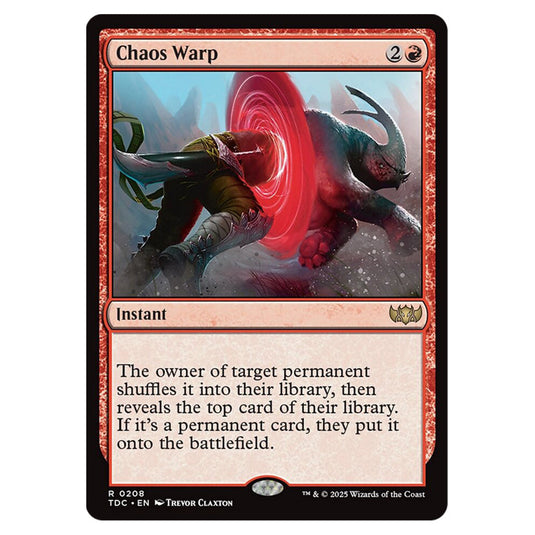 Chaos Warp 0208 card from the Magic The Gathering set Tarkir: Dragonstorm Commander
