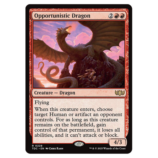 Opportunistic Dragon 0228 card from the Magic The Gathering set Tarkir: Dragonstorm Commander