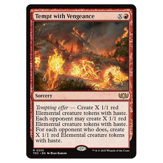 Tempt with Vengeance 0239 card from the Magic The Gathering set Tarkir: Dragonstorm Commander