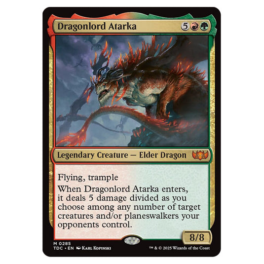 Dragonlord Atarka 0285 card from the Magic The Gathering set Tarkir: Dragonstorm Commander
