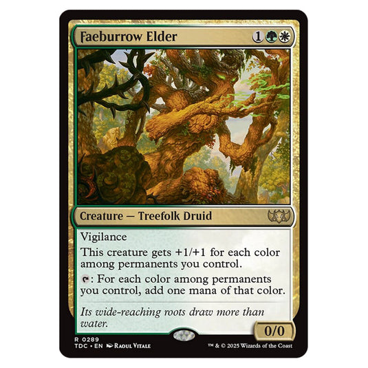 Faeburrow Elder 0289 card from the Magic The Gathering set Tarkir: Dragonstorm Commander