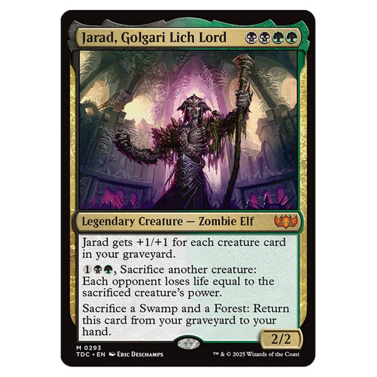 Jarad, Golgari Lich Lord 0293 card from the Magic The Gathering set Tarkir: Dragonstorm Commander