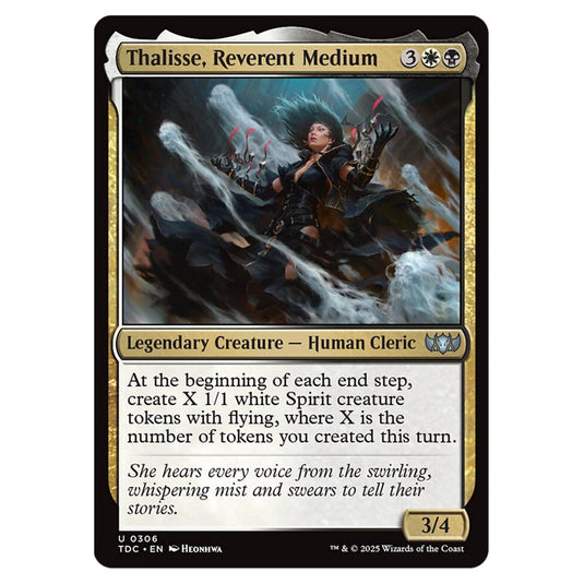 Thalisse, Reverent Medium 0306 card from the Magic The Gathering set Tarkir: Dragonstorm Commander