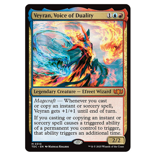 Veyran, Voice of Duality 0310 card from the Magic The Gathering set Tarkir: Dragonstorm Commander