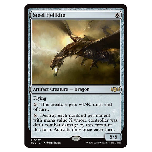 Steel Hellkite 0327 card from the Magic The Gathering set Tarkir: Dragonstorm Commander