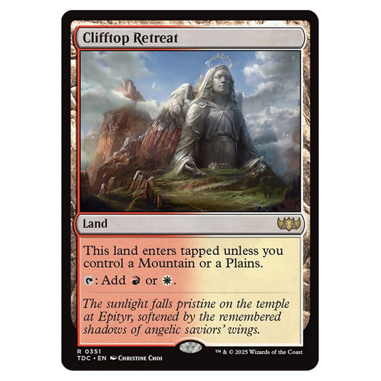 Clifftop Retreat 0351 card from the Magic The Gathering set Tarkir: Dragonstorm Commander