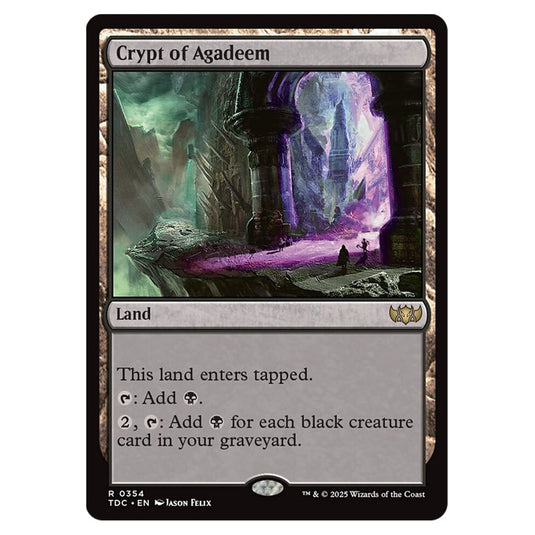 Crypt of Agadeem 0354 card from the Magic The Gathering set Tarkir: Dragonstorm Commander