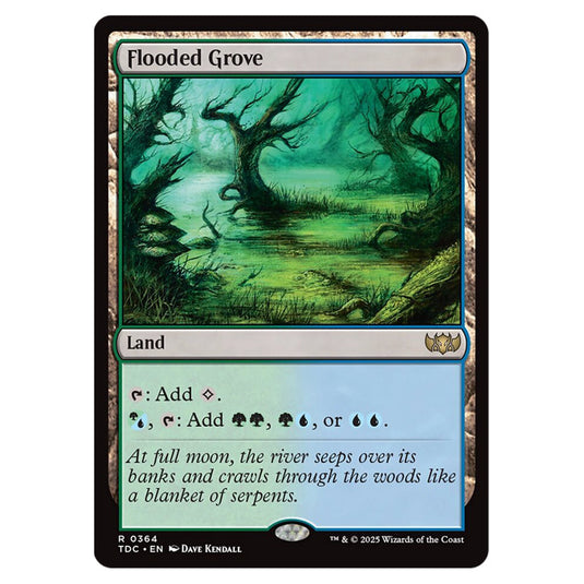 Flooded Grove 0364 card from the Magic The Gathering set Tarkir: Dragonstorm Commander