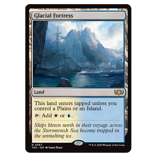 Glacial Fortress 0367 card from the Magic The Gathering set Tarkir: Dragonstorm Commander