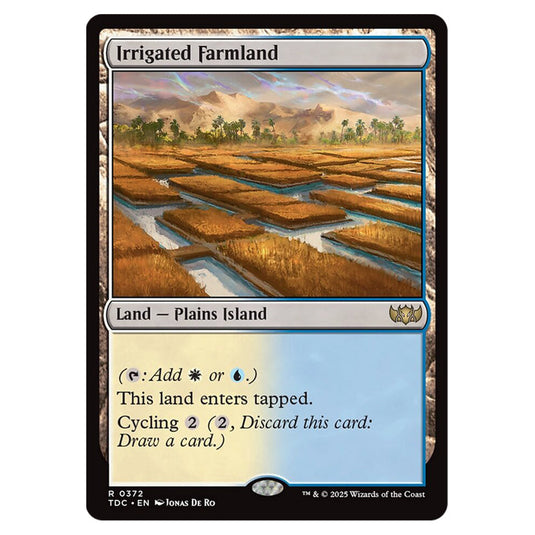 Irrigated Farmland 0372 card from the Magic The Gathering set Tarkir: Dragonstorm Commander