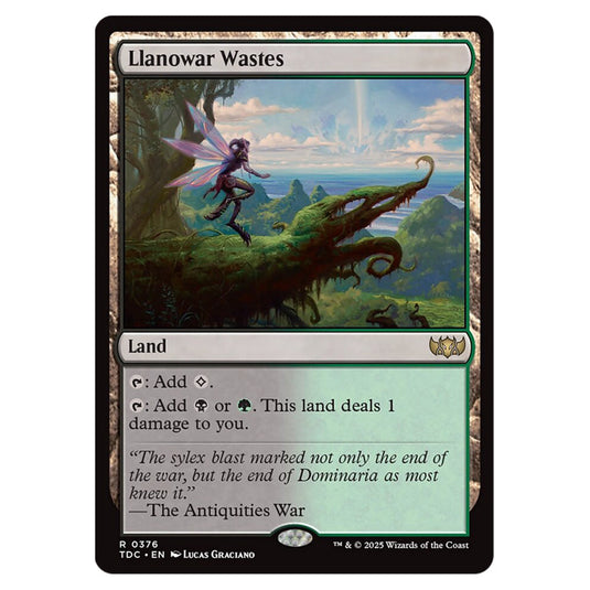 Llanowar Wastes 0376 card from the Magic The Gathering set Tarkir: Dragonstorm Commander