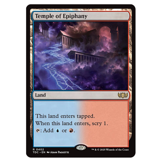 Temple of Epiphany 0402 card from the Magic The Gathering set Tarkir: Dragonstorm Commander