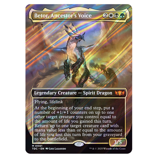 Betor, Ancestor's Voice 0001 card from the Magic The Gathering set Tarkir: Dragonstorm Commander