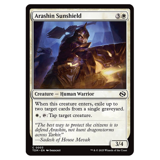 Arashin Sunshield 0003 card from the Magic The Gathering set Tarkir: Dragonstorm