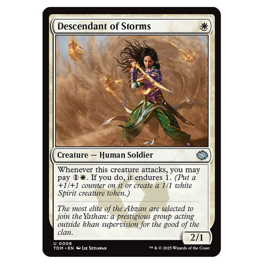 Descendant of Storms 0008 card from the Magic The Gathering set Tarkir: Dragonstorm