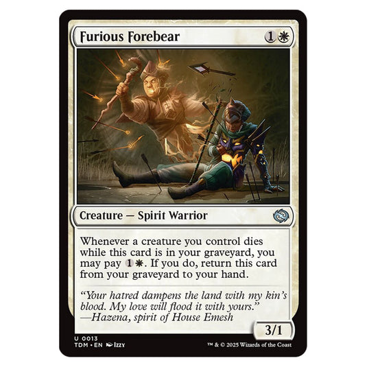 Furious Forebear 0013 card from the Magic The Gathering set Tarkir: Dragonstorm