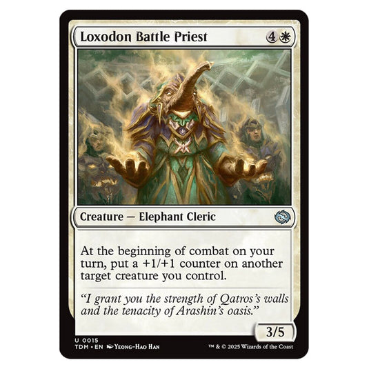 Loxodon Battle Priest 0015 card from the Magic The Gathering set Tarkir: Dragonstorm