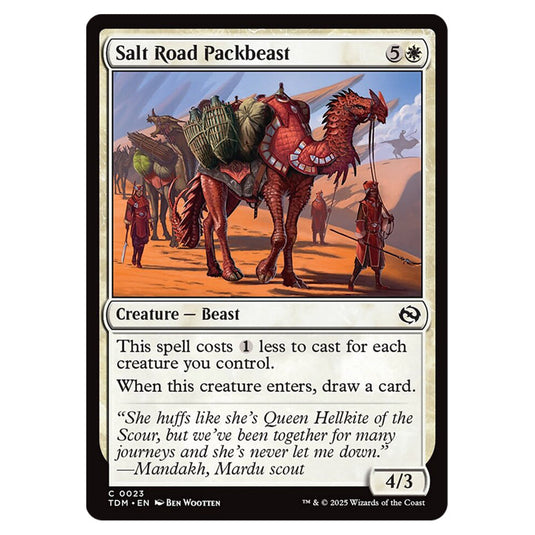 Salt Road Packbeast 0023 card from the Magic The Gathering set Tarkir: Dragonstorm