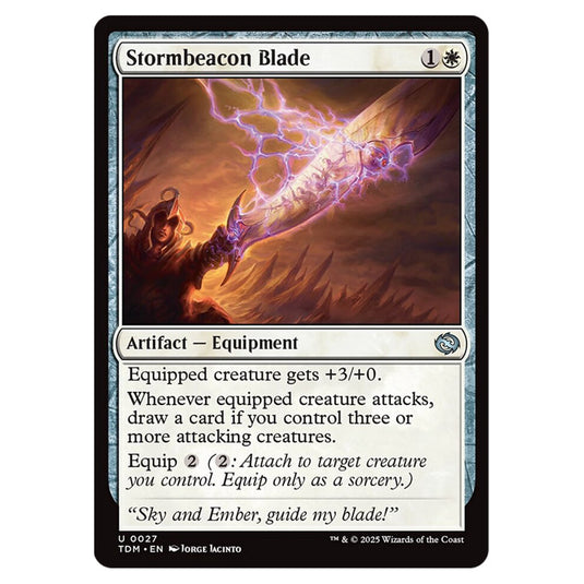 Stormbeacon Blade 0027 card from the Magic The Gathering set Tarkir: Dragonstorm