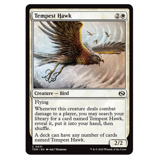 Tempest Hawk 0031 card from the Magic The Gathering set Tarkir: Dragonstorm