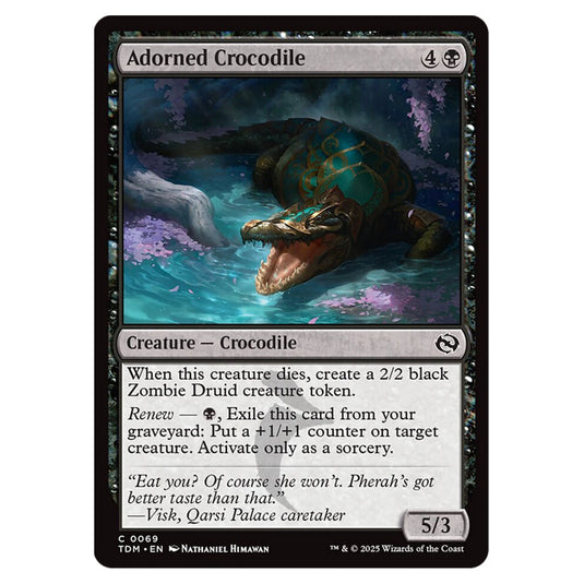 Adorned Crocodile 0069 card from the Magic The Gathering set Tarkir: Dragonstorm