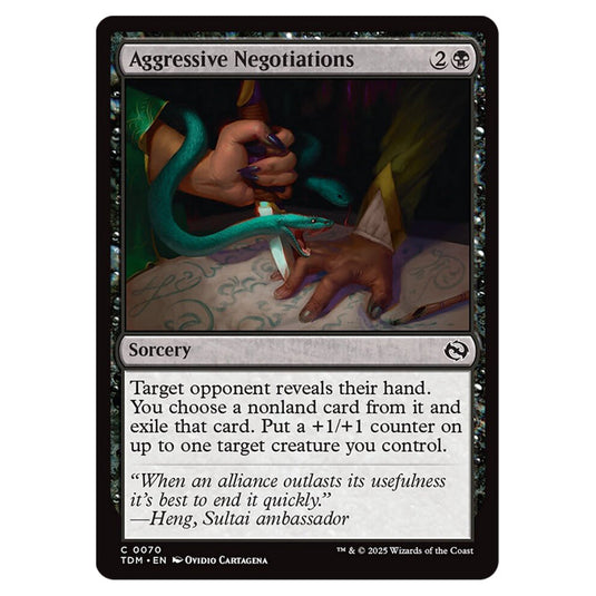 Aggressive Negotiations 0070 card from the Magic The Gathering set Tarkir: Dragonstorm