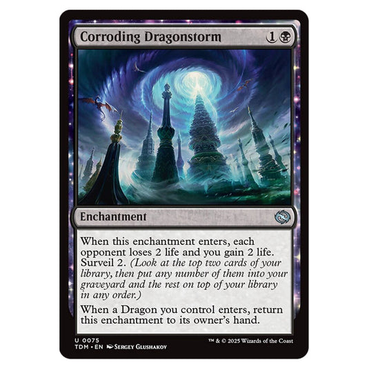 Corroding Dragonstorm 0075 card from the Magic The Gathering set Tarkir: Dragonstorm