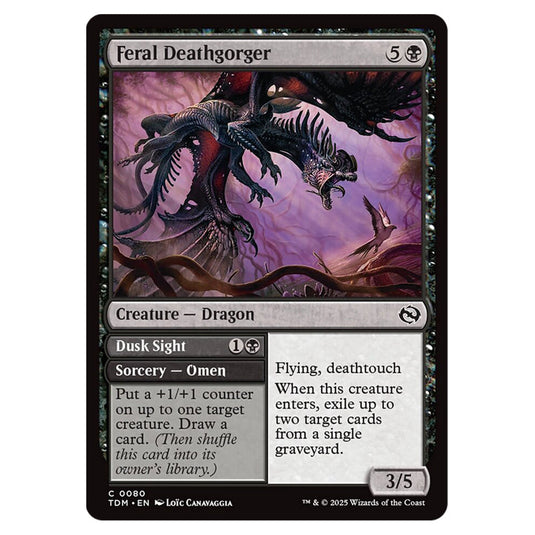 Feral Deathgorger // Dusk Sight 0080 card from the Magic The Gathering set Tarkir: Dragonstorm