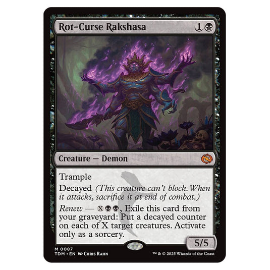 Rot-Curse Rakshasa 0087 card from the Magic The Gathering set Tarkir: Dragonstorm