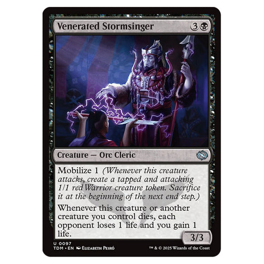 Venerated Stormsinger 0097 card from the Magic The Gathering set Tarkir: Dragonstorm