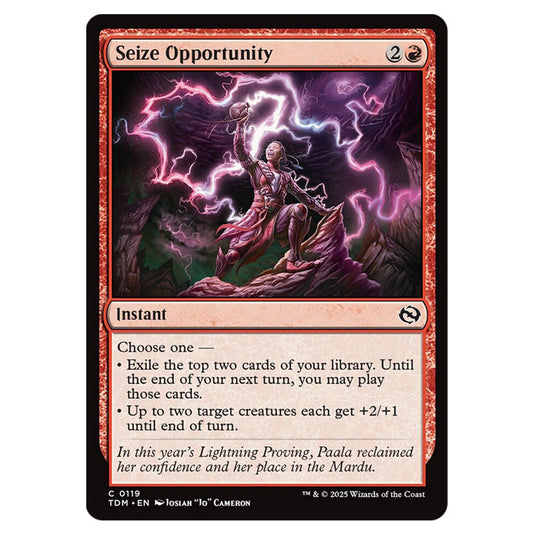 Seize Opportunity 0119 card from the Magic The Gathering set Tarkir: Dragonstorm