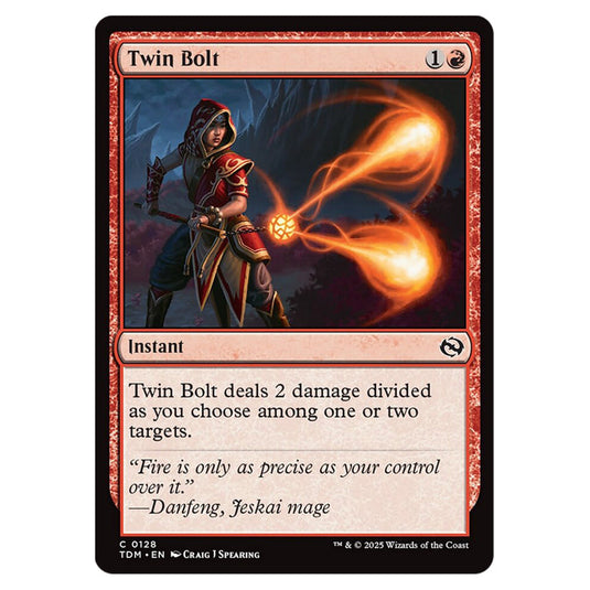 Twin Bolt 0128 card from the Magic The Gathering set Tarkir: Dragonstorm