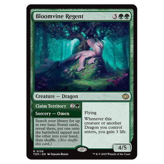 Bloomvine Regent // Claim Territory 0136 card from the Magic The Gathering set Tarkir: Dragonstorm