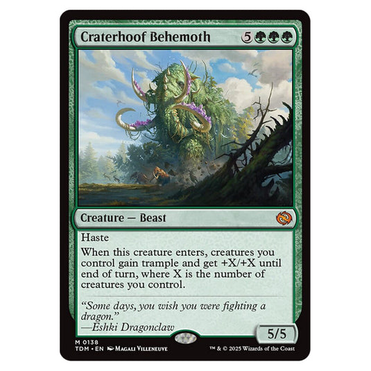 Craterhoof Behemoth 0138 card from the Magic The Gathering set Tarkir: Dragonstorm