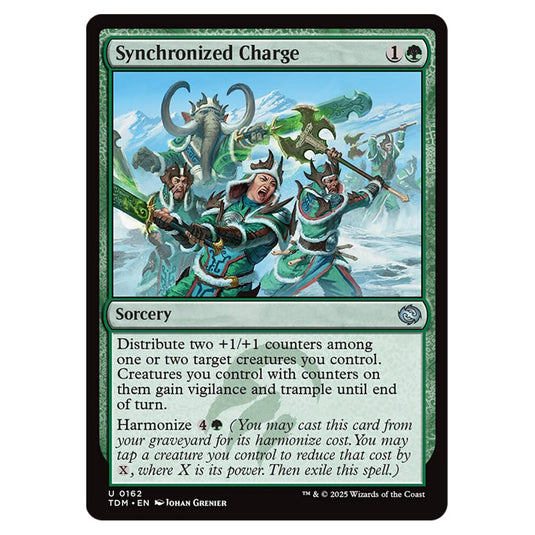 Synchronized Charge 0162 card from the Magic The Gathering set Tarkir: Dragonstorm