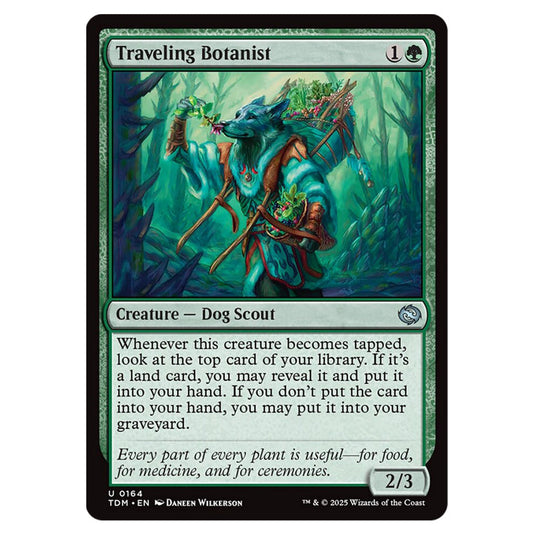 Traveling Botanist 0164 card from the Magic The Gathering set Tarkir: Dragonstorm