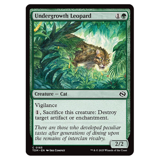 Undergrowth Leopard 0165 card from the Magic The Gathering set Tarkir: Dragonstorm