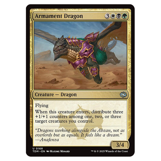 Armament Dragon 0168 card from the Magic The Gathering set Tarkir: Dragonstorm