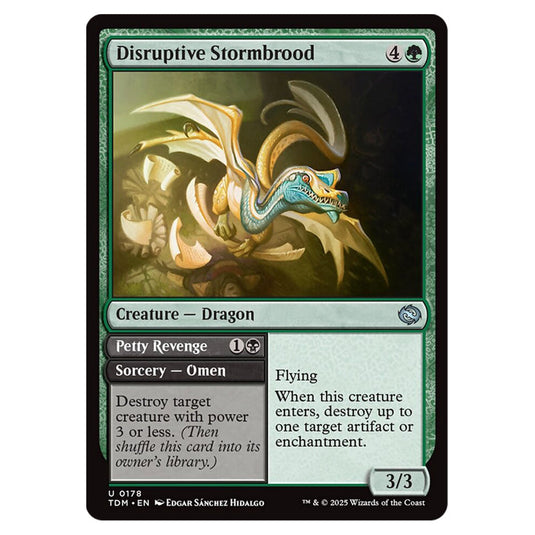 Disruptive Stormbrood // Petty Revenge 0178 card from the Magic The Gathering set Tarkir: Dragonstorm