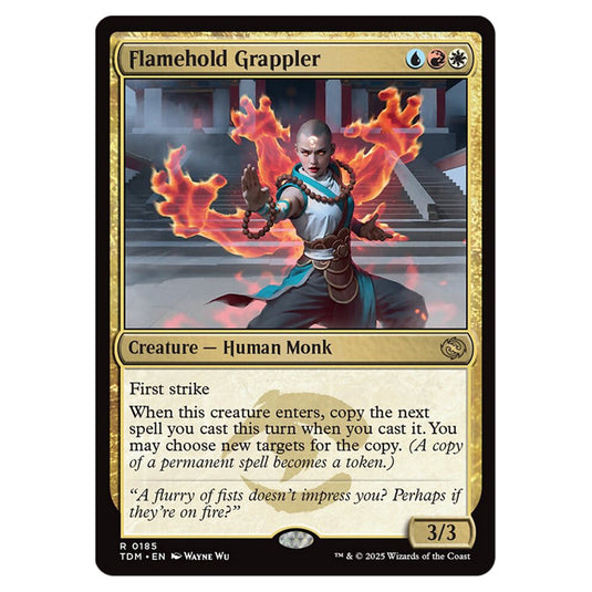 Flamehold Grappler 0185 card from the Magic The Gathering set Tarkir: Dragonstorm