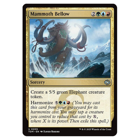 Mammoth Bellow 0205 card from the Magic The Gathering set Tarkir: Dragonstorm